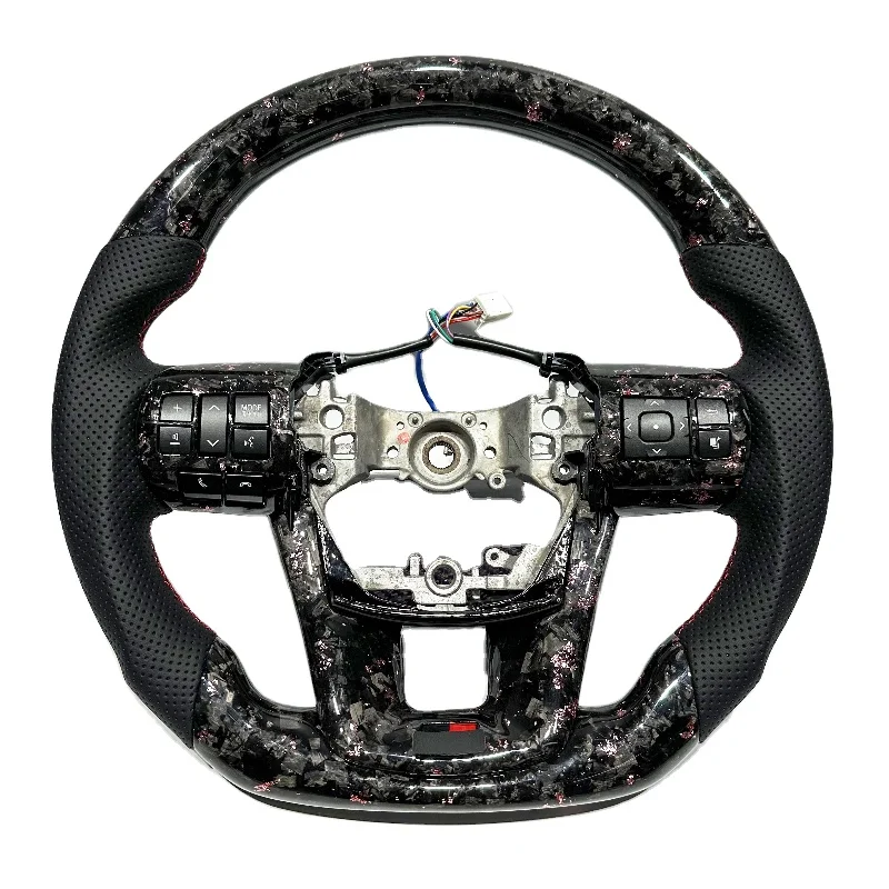 

Factory Customale Suitable For Toyota Hynix LC300 Upgraded From Old Model Forged Red Carbon Fiber Steering Wheel
