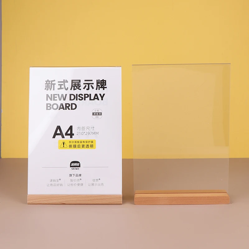 A4 A5 A6 Acrylic L-Style T-Type Strong Table Signboard Double-sided Tab Display Card Rack Table Paper Holder Showing Holder