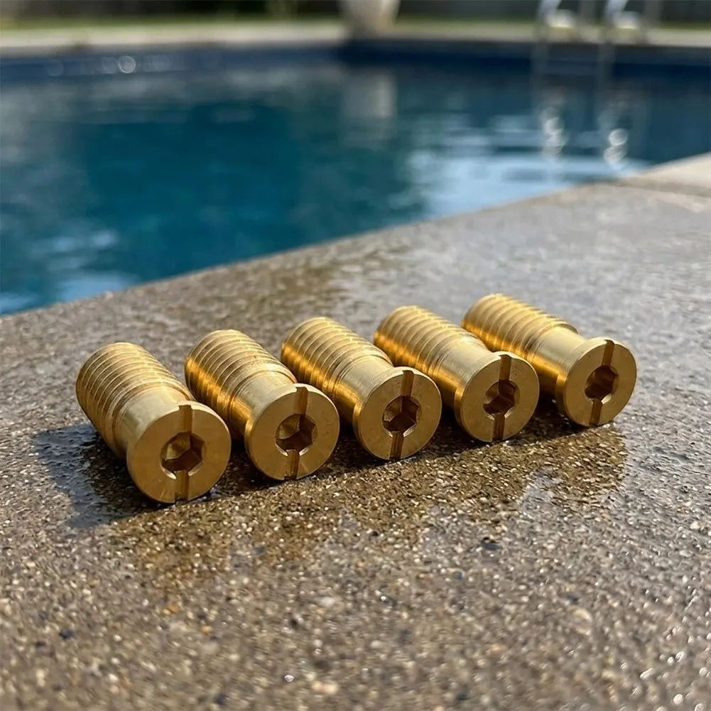 Brass Pool Cover Anchor Pins Designed for Reliable Replacement of Worn or Damaged Anchors on Standard Pool Safety Covers