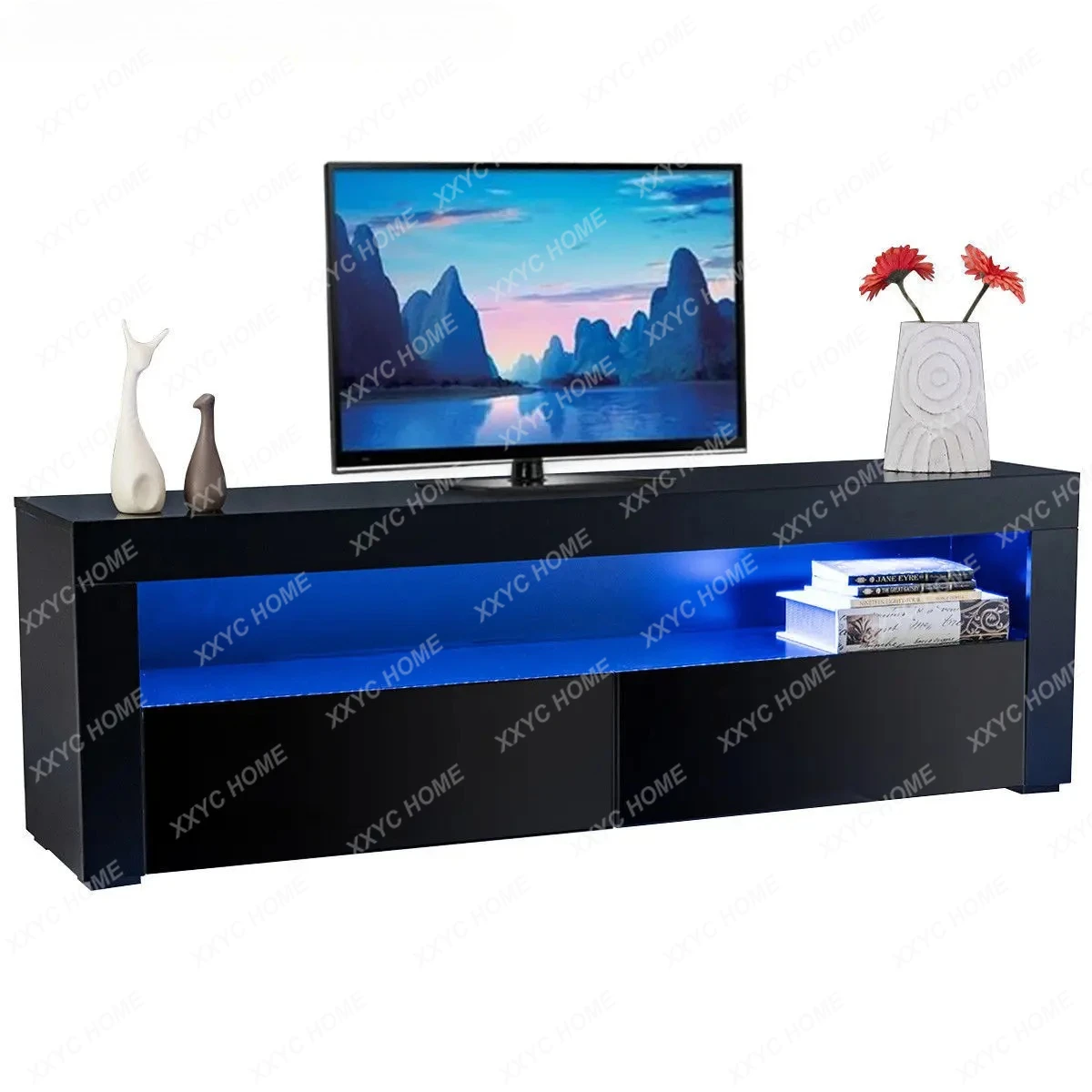LTV cabinet, simple style living room bedroom hotel room LED high gloss panel audio-visual cabinet