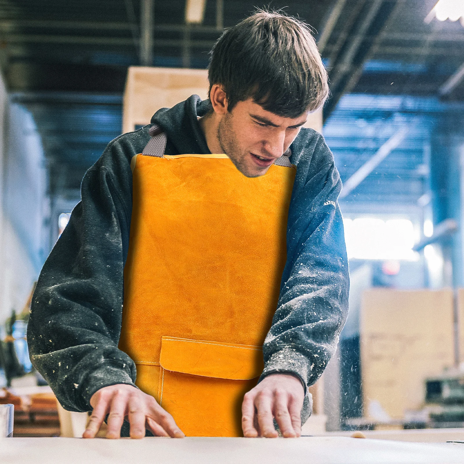 Delantal protector de soldadura, ropa de soldadura eléctrica gruesa para taller, resistente al desgaste, antiescaldaduras, retardante de llama