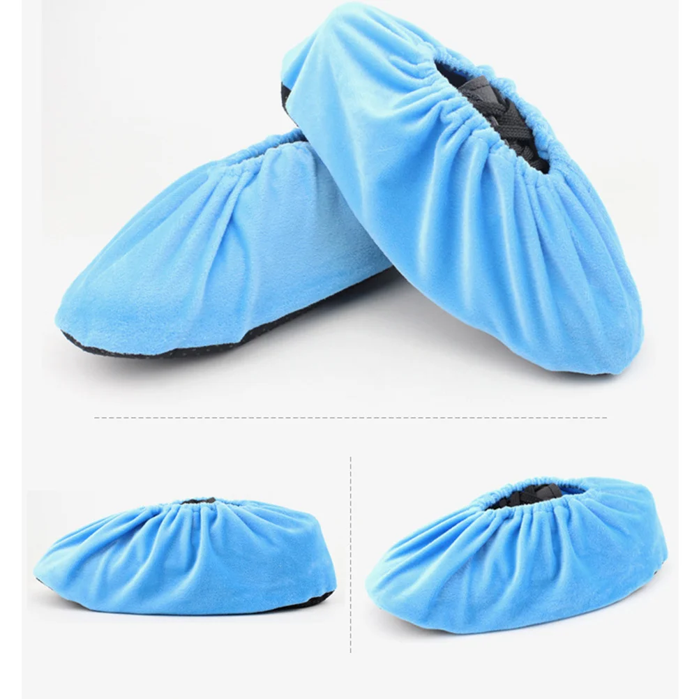 

5Pairs Anti-Skid Household Shoes Cover Thickened Reusable Overshoes Brown -Blue Navy Red Breathable Elastic