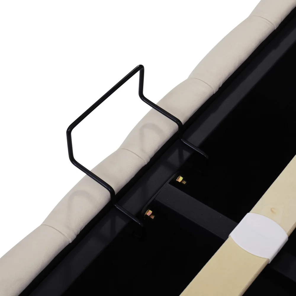 Gepolstertes Doppelbett aus schwarzem Samtflanell mit Nietenknopf und hydraulischem Stauraum (ohne Matratze), 160 x 200 cm oder 180 x 200 cm – Detail 32
