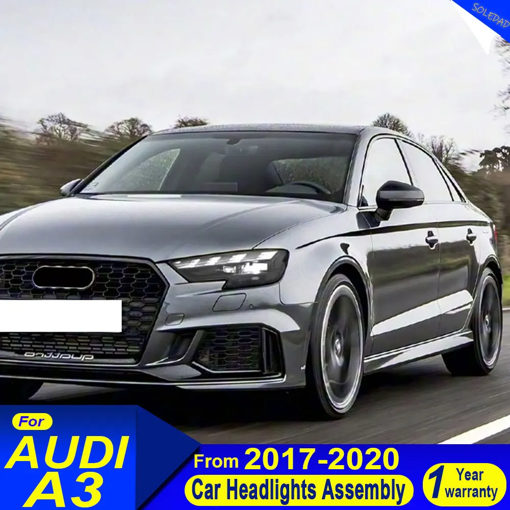 

Car Styling for Audi A3 Led Headlight Projector Lens 2017 2018 2019 2020 Front Lights DRL Signal Automotive Accessory