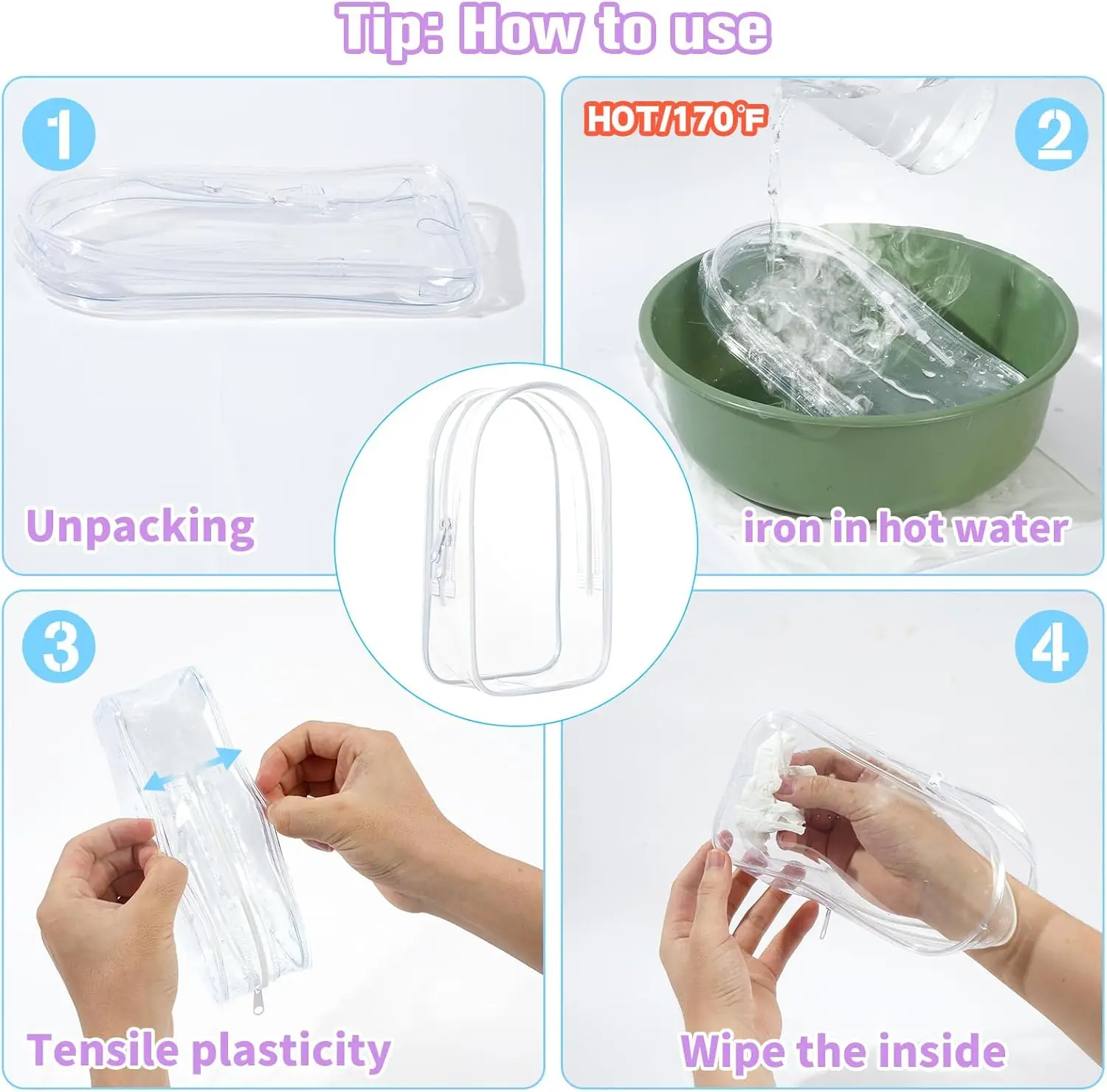 Clear Case Organizer for 15-17CM Plush Dolls - Anti-Scratch Display Bag with Keychain Durable Travel Storage Box Accessories