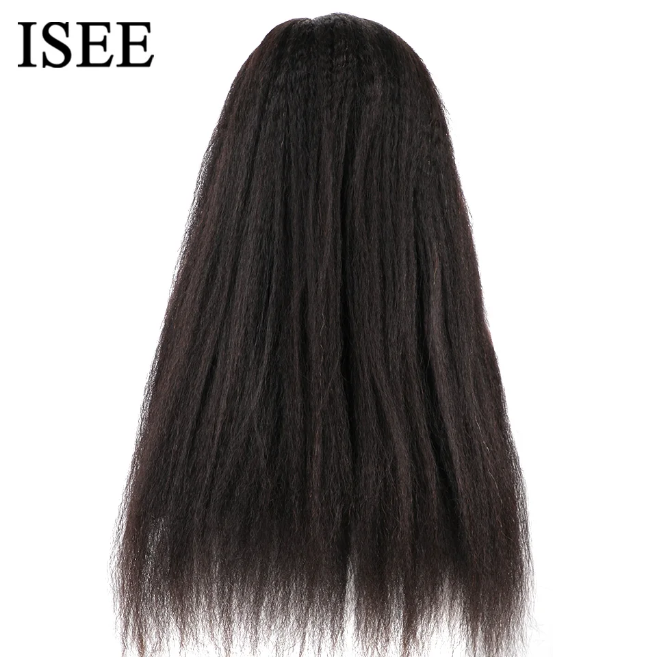 Wear Go Wig ISEE Hair Brazilian Kinky Straight HD Lace Front Glueless Wig Hman Hair Ready To Wear Yaki Straight 6x4 Wig