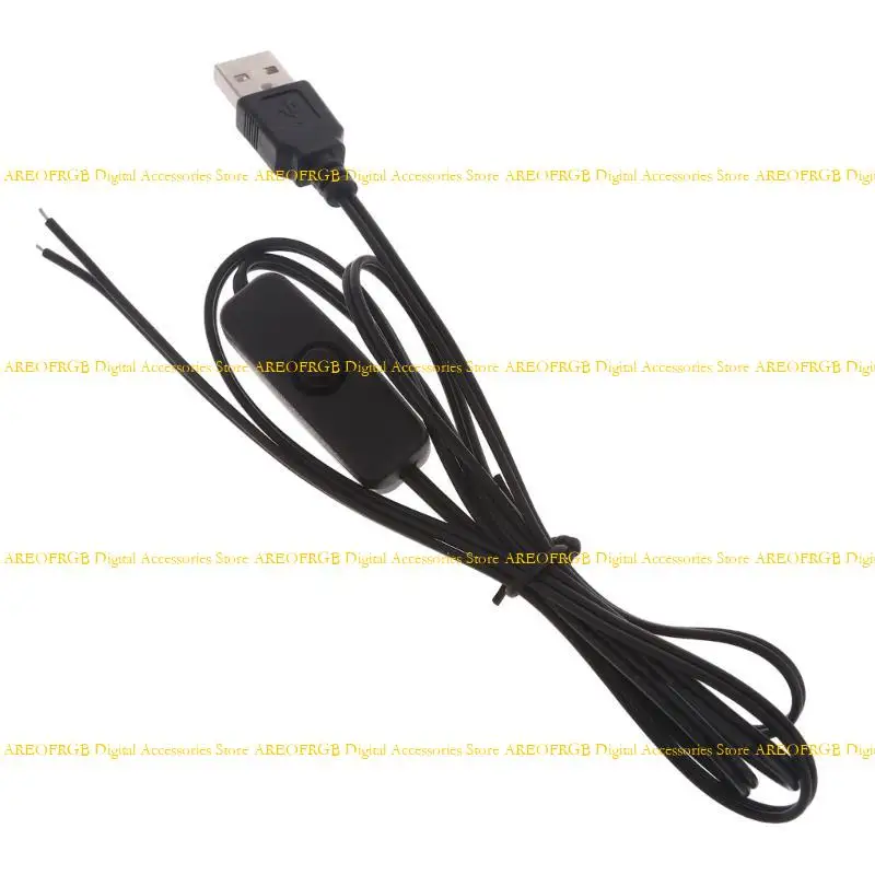 E21E 1PC 5V Kabel Ekstensi USB dengan sakelar, USB 2.0 A Plug Pria dan 2 Pin 2 Kawat Power Cable Connector DIY untuk 5V