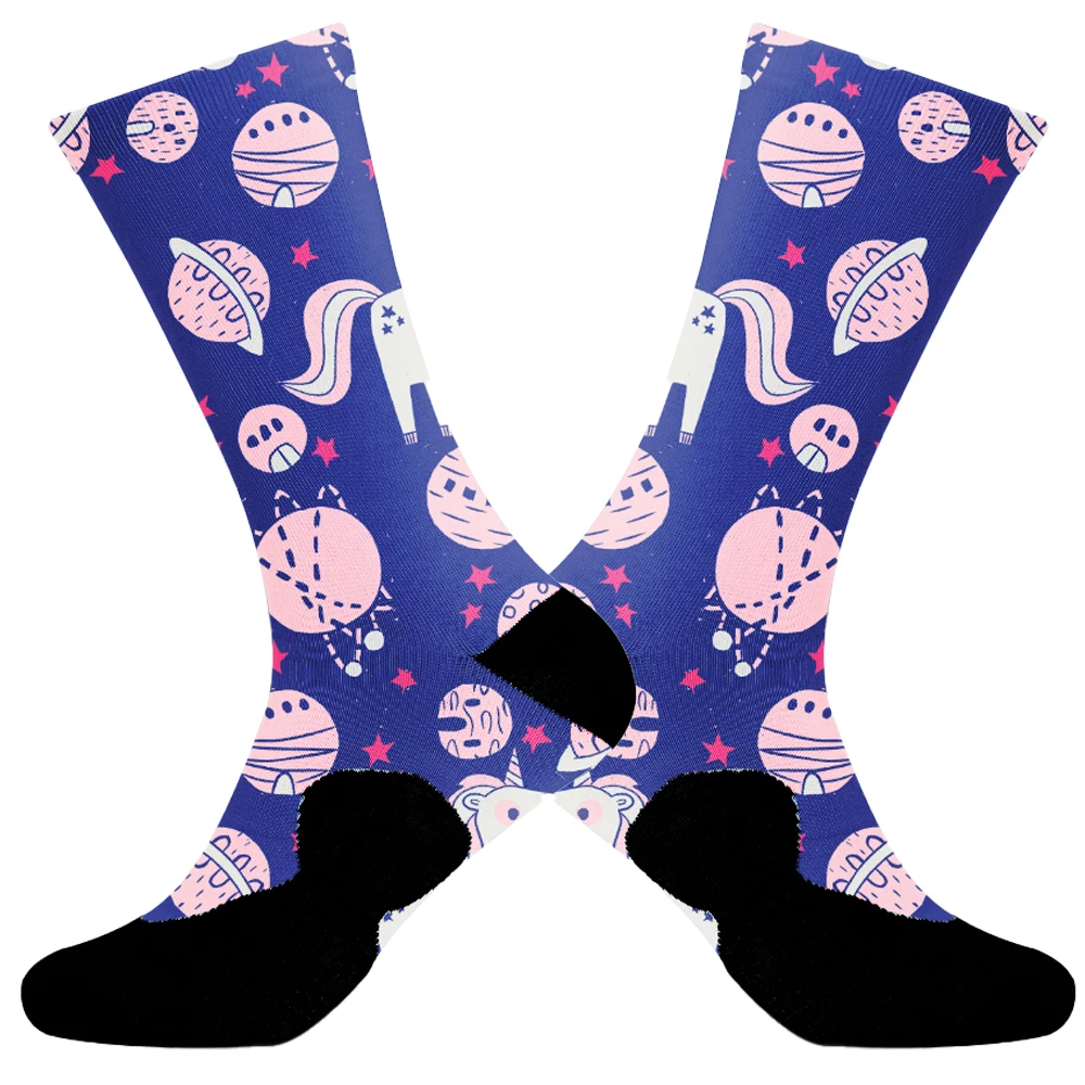 2024 neue Cartoon Socken Socken rutsch feste atmungsaktive Fahrrads ocken Kompression Rad socken Fahrrad Flotte Renn socken Männer und Frauen