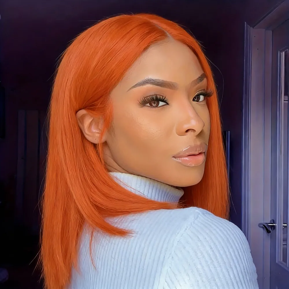 bob-cut-short-straight-bob-human-hair-wig-10inch-daily-party-use-wig-13x4-frontal-lace-hair-orange-350-color-150-density