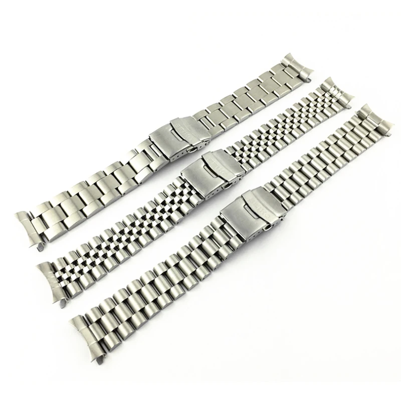 Stainless Steel Watch Band 20mm 22mm for Seiko SKX007 SSK003 SRP599J1 Men Metal Curved End Diving Strap Bracelet Accessories