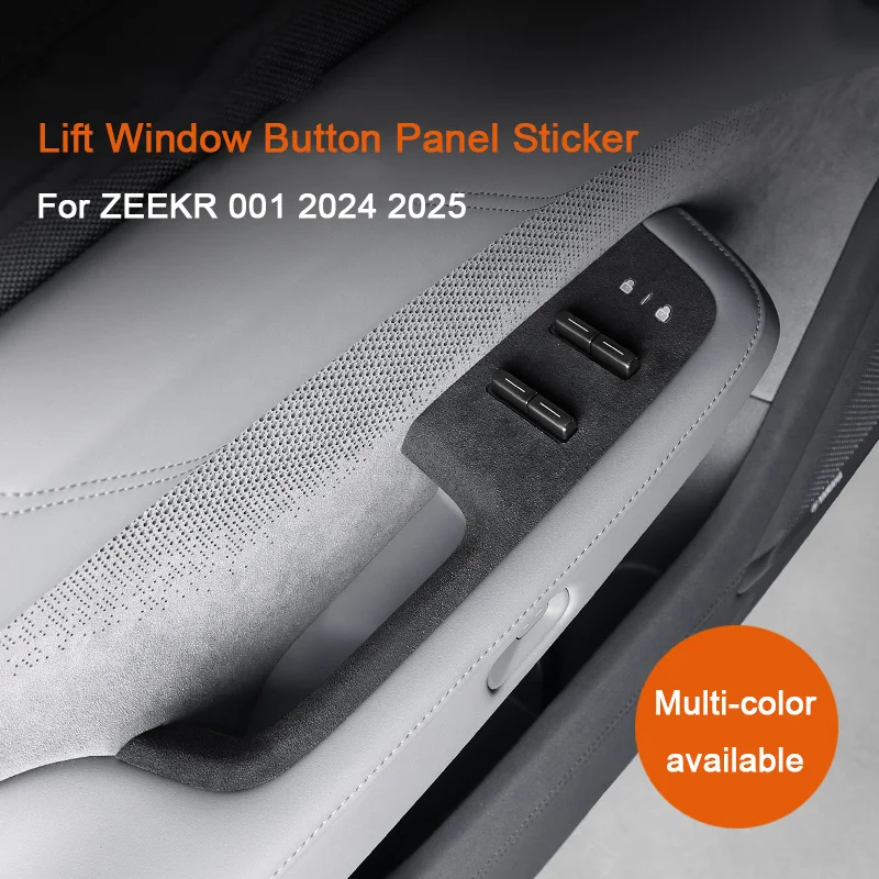 

A lcantara For ZEEKR 001 2024 2025, Car Window Control Panel Lift Window Switch Button Frame Cover Trim Soft Stickers Accessory