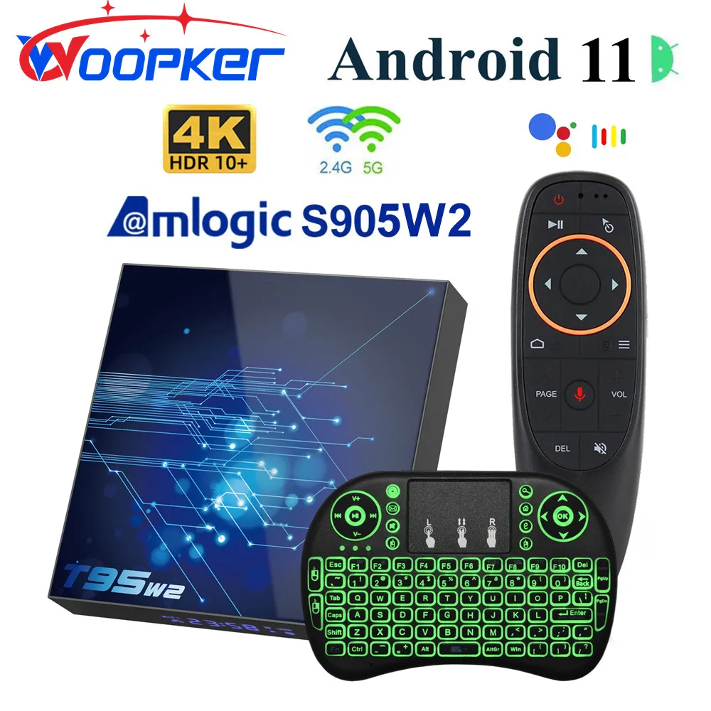 

Woopker Android 11 TV Box T95 W2 Amlogic S905W2 4K Smart TVBox 2.4G 5G Dual Wifi 100M BT4.0 4K 60FPS Set Top Box VS Tanix W2