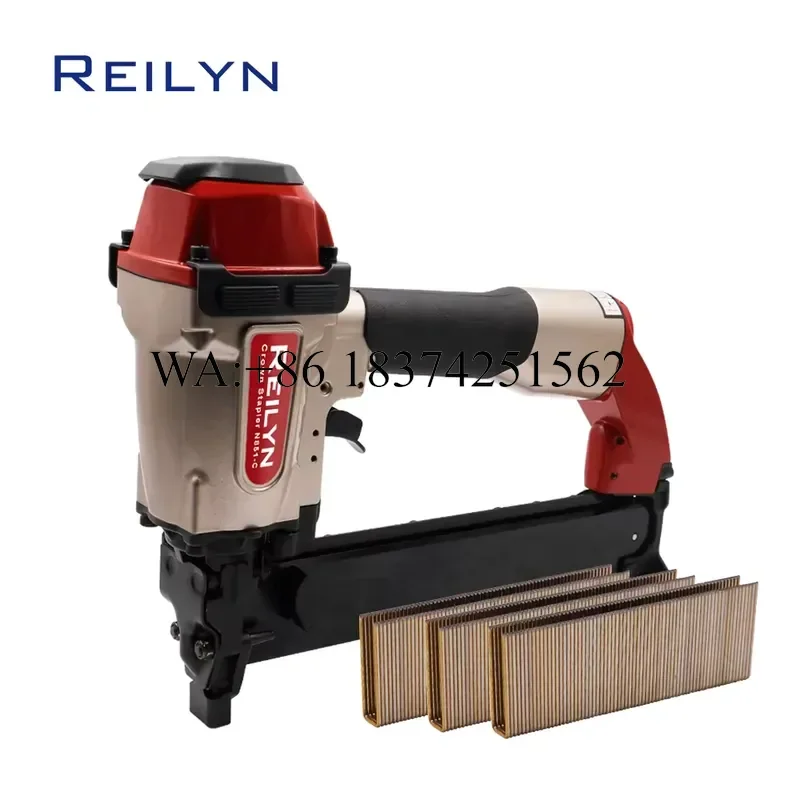Wmwmnu for Reilyn 16Ga Wide Nailer N851C Air Framing Stapler Heavy Duty Upholstery Nail for Wood Board Processing