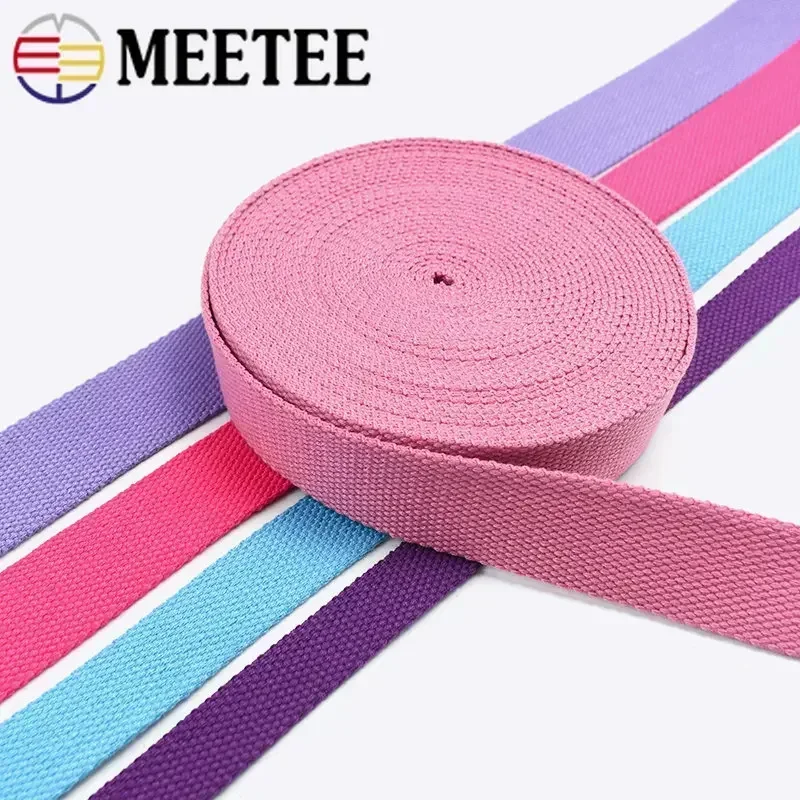 5M 20/25/32/38/50mm 2mm Thick Webbing Polyester Cotton Canvas Webbings Ribbon for Backpack Strap Belt Tape Garment Woven Band