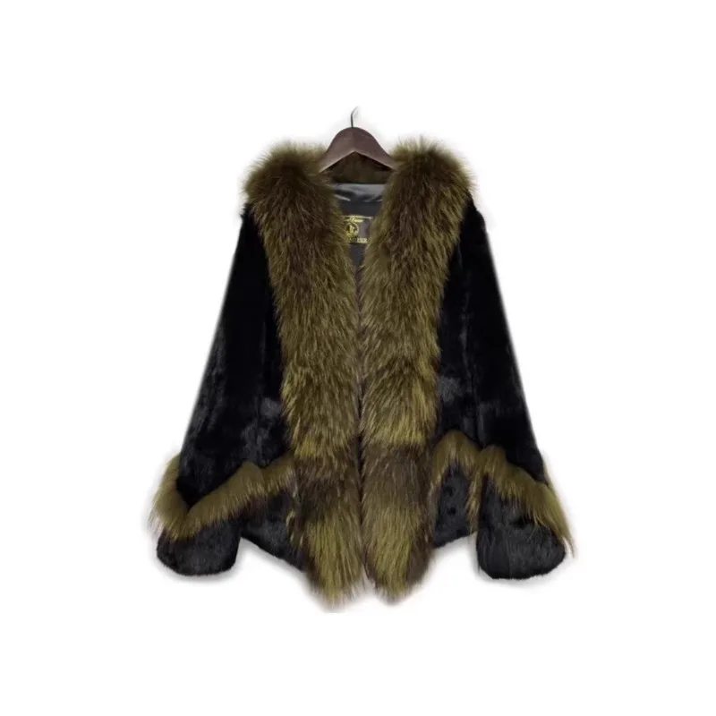 Blouse Outerwear Cardigan Women's Autumn/Winter Fur Patchwork Fashionable Comfortable Casual New Versatile Luxurious Distinctive