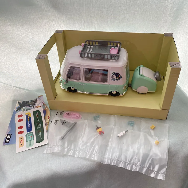 About 27cm Long BT21‘s Camping Car ABS PVC Material Simulation Model Holiday Gifts Christmas Gifts Toys For Kids