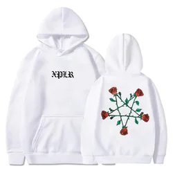 2024 XPLR Sam And Colby Pentagram Roses Hoodie 2024 Couples Merch Long Sleeve Streetwear Women Men Hooded Sweatshirt Fashion Clo