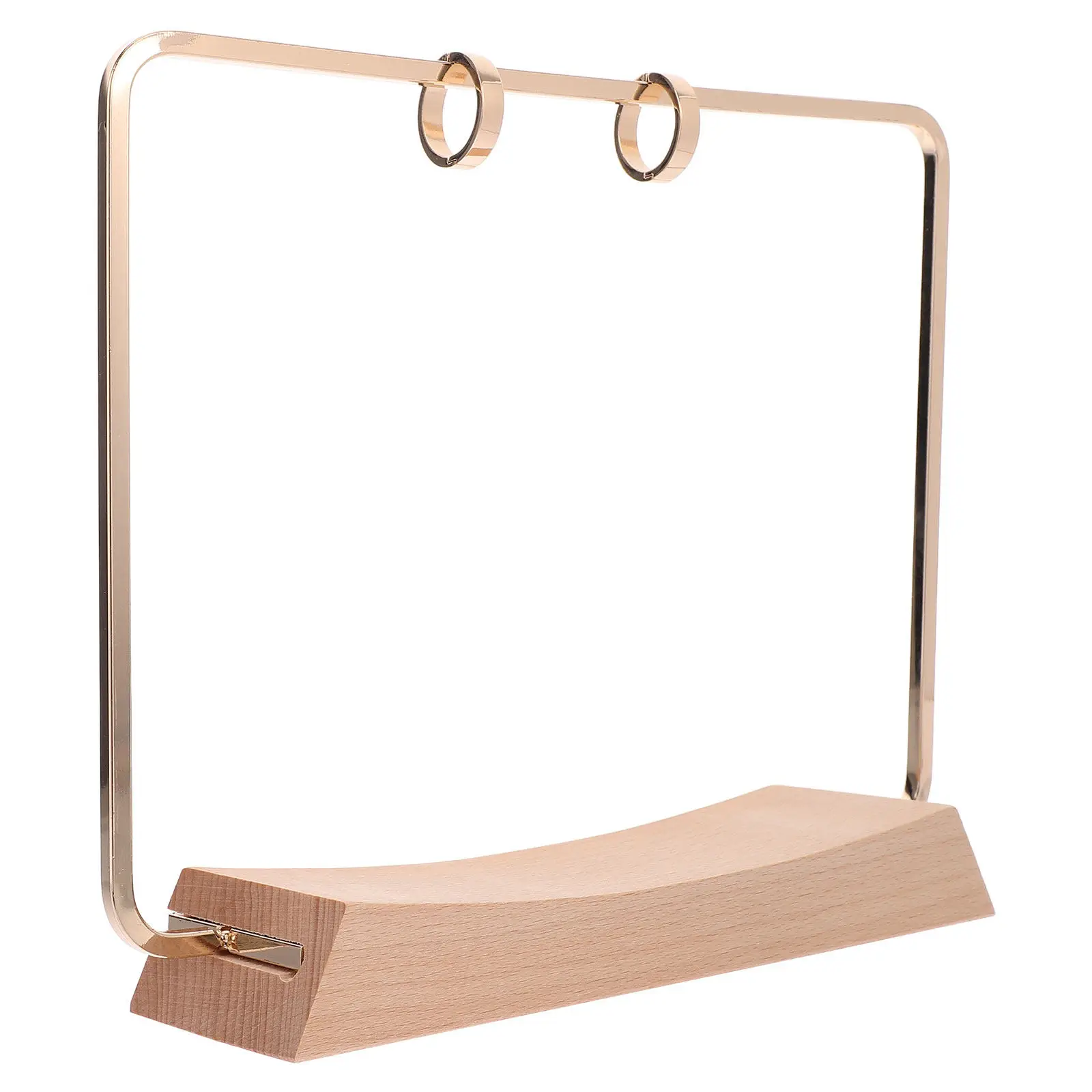 1Set Wooden Flip Calendar Rack Metal Frame Desk Calendar Holder Desktop Stand Vintage Office Home Decoration Desk Calendars