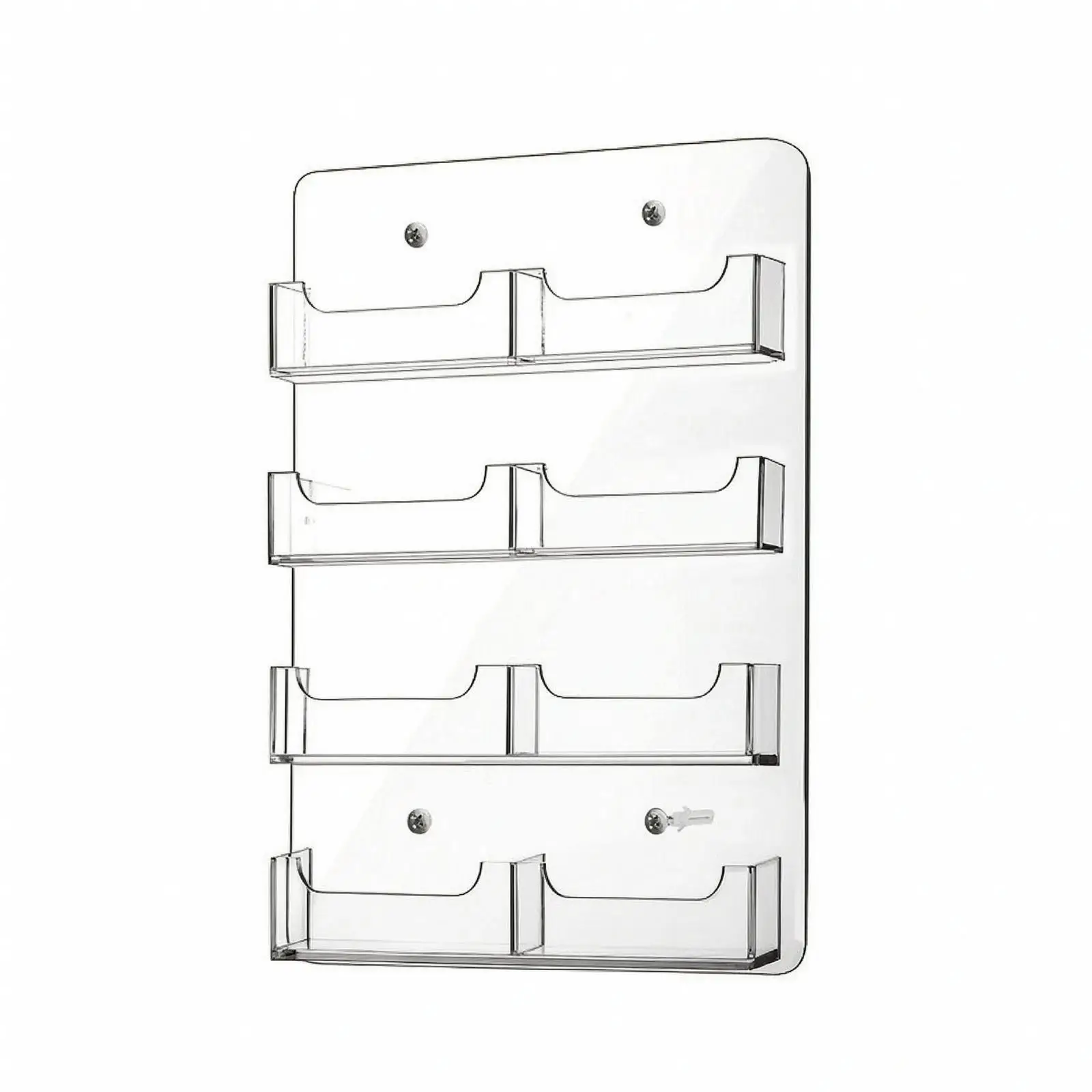Acrylic Visiting Card Display Stand Wall Mounted Holder with Rounded Corners Clear See Through Design for Office Desk Organizer