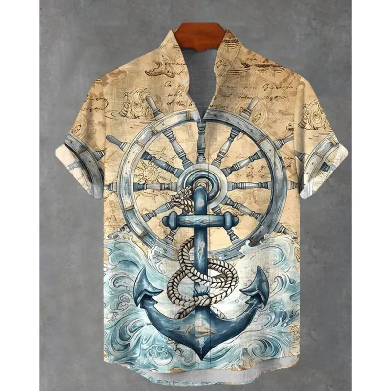 

Casual Men's Shirt Cat Pattern Summer Oversized Short Sleeved Top Harajuku Streetwear Linen Camisa A Cuadros Hombre Manga Larga