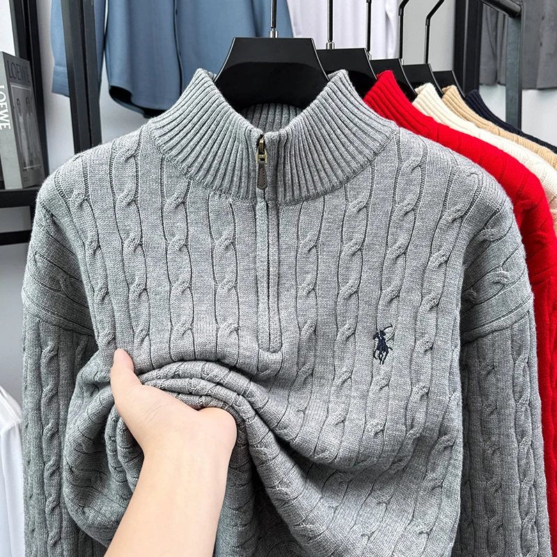 الأمريكية الرجعية المهر التطريز سميكة نصف البريدي سترة العجين المقلي التقلبات الإغاثة ثلاثي الأبعاد الخريف والشتاء تريكو #5