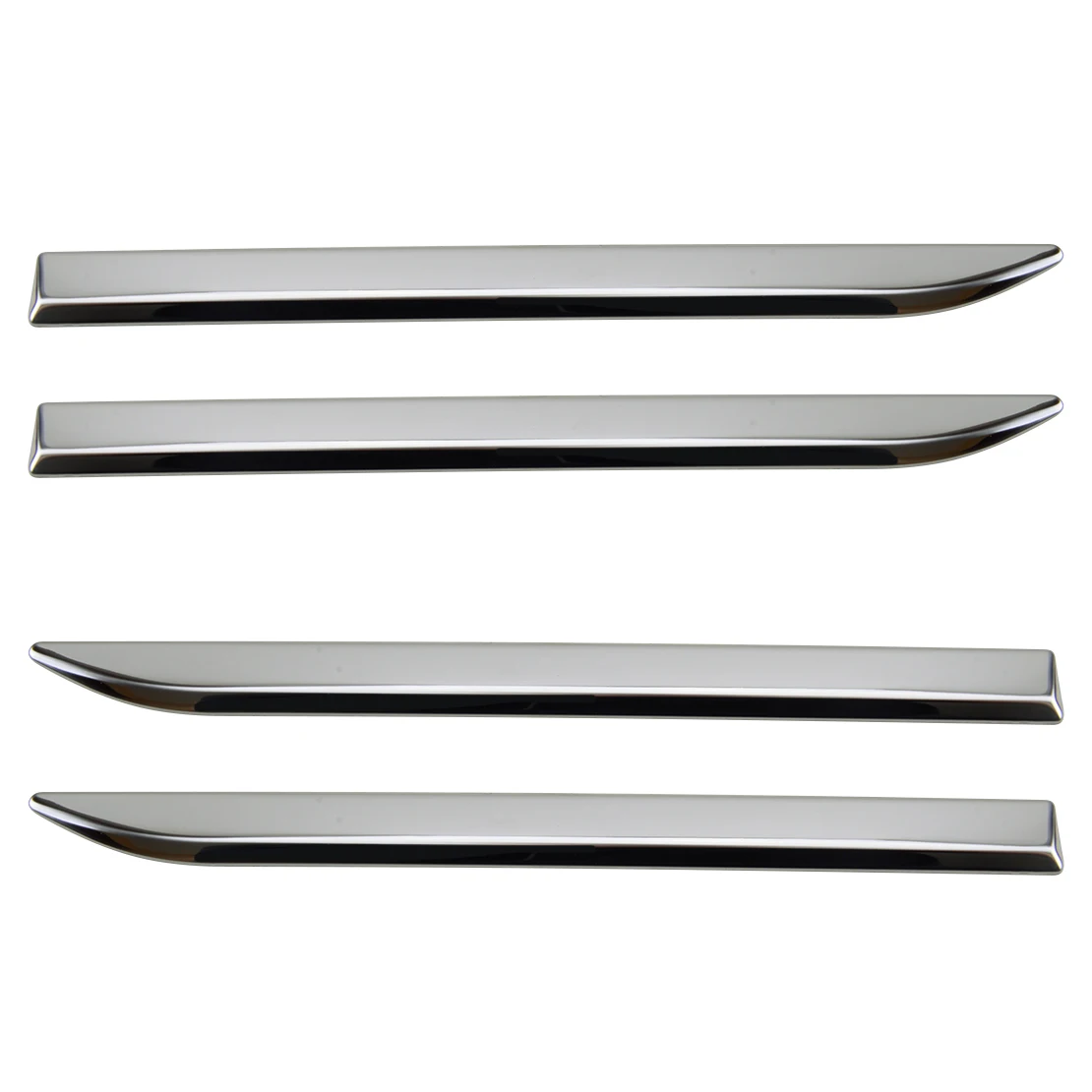 1 Set Exterior Door Side Fender Trim Cover Decor Emblem Badge Stripe Decal BK-190A-CI for Universal Car SUV Silver Chrome