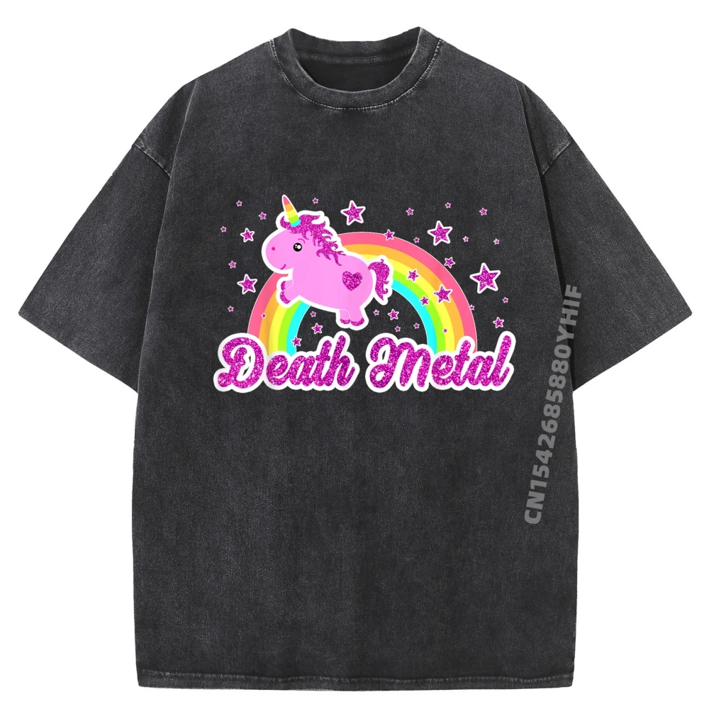 

Mens T-shirt Funny Ironic Cool Unicorn Festival Vintage T Shirt Men Funny Gifts Street Wear Washed Printed Shirt
