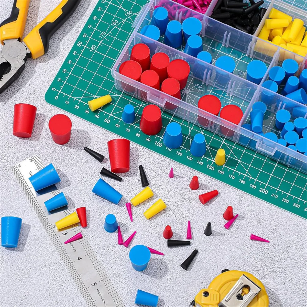 YHYS 250 قطعة 8 أحجام سيليكون مخروط التوصيل عدة مسحوق طلاء عدة مكيف الهواء استنزاف مخروط التوصيل لطلاء مسحوق #2