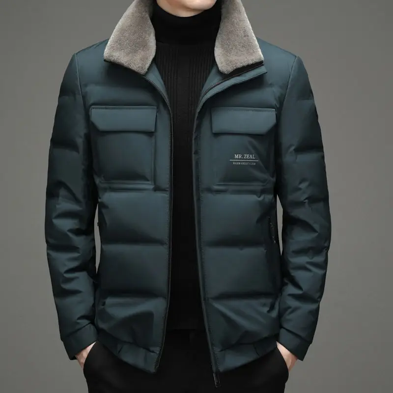 High End Luxury Brand Designer Casual Fashion Duck Down Coats Winter Men with Fur Jacket Windbreaker Puffer Clothes Men  C43