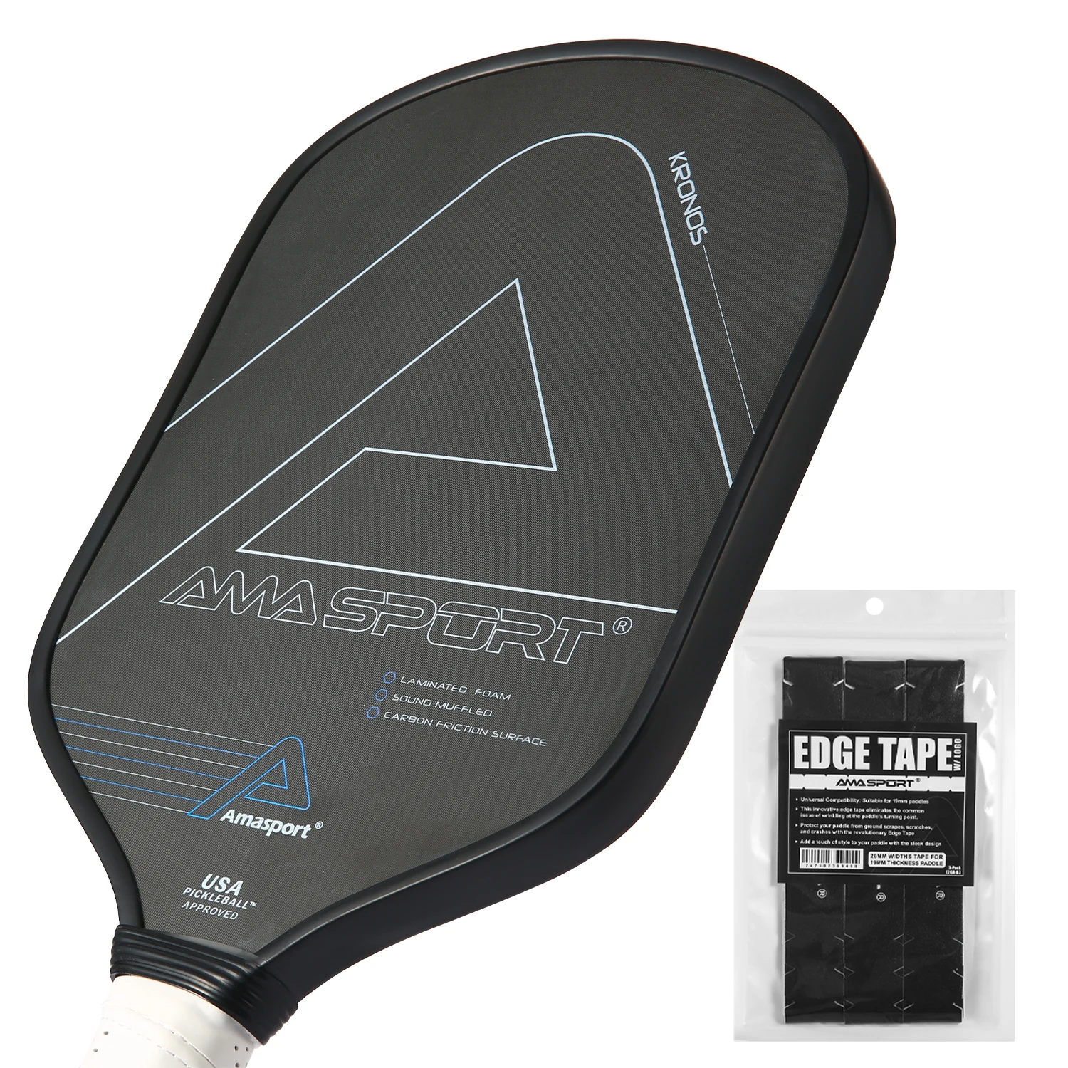 

AMASPORT Pickleball Paddle USAPA Approved 16mm Core Carbon Friction Surface with High Grit & Spin Pickleball Paddles