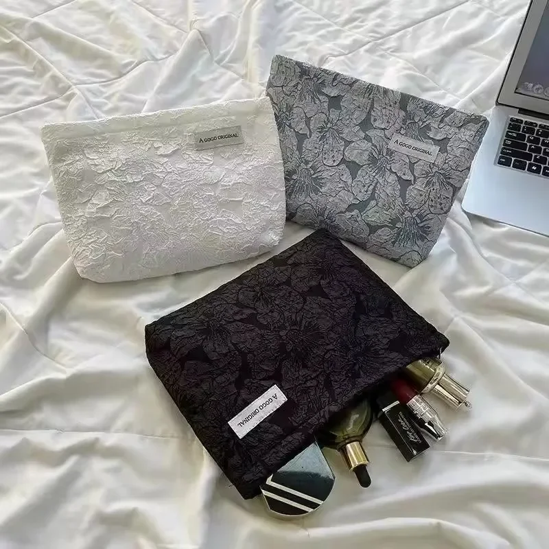

Women Travel Cosmetic Bag Fashion Corduroy Clash Color Striped Makeup Pouch Beauty Storage Cases Make Up Organizer Clutch Bag