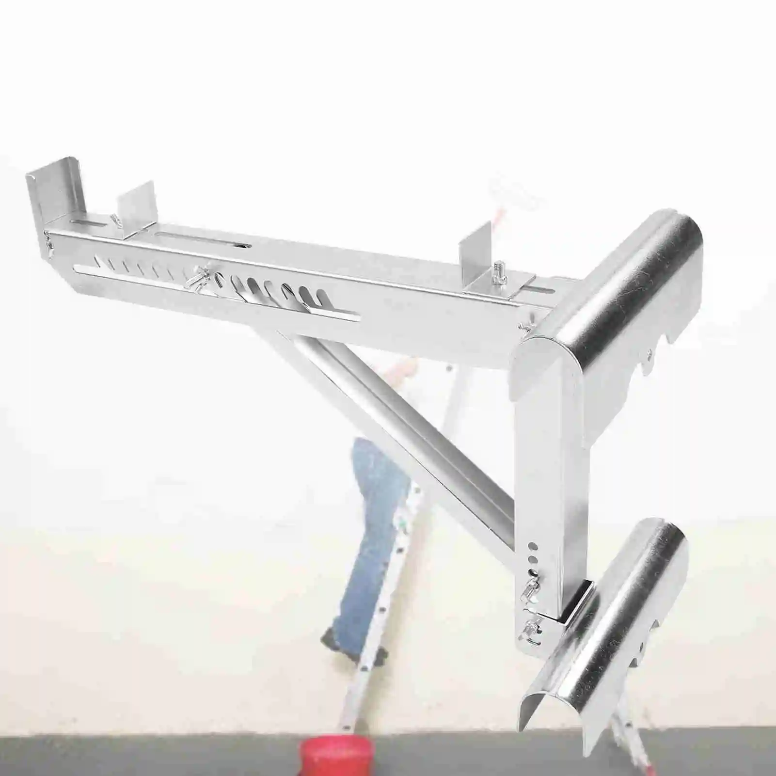 2PCS Ladder Jacks Adjustable Stabilizer Tripod Load Bearing Bracket Alloy Steel Ladder Stand Kit