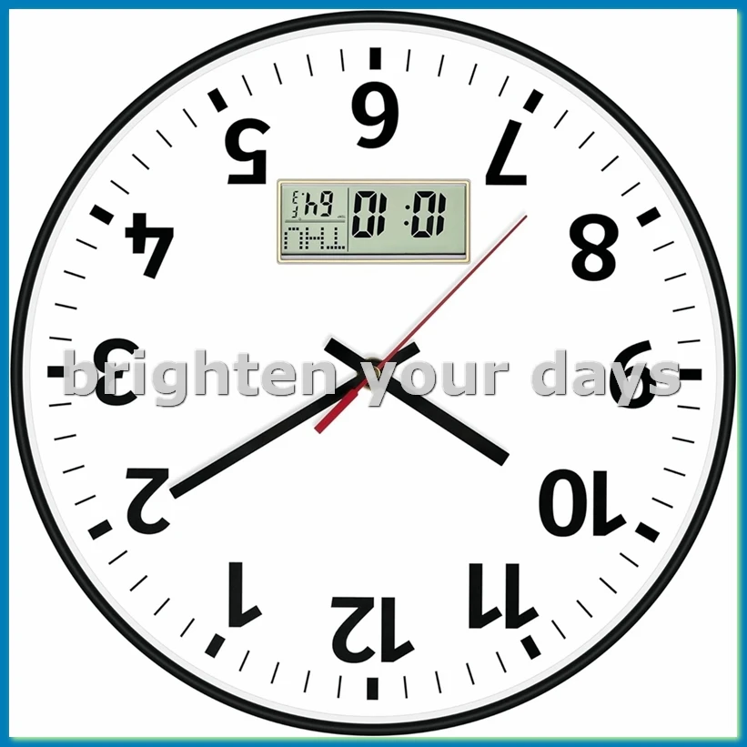 

12-дюймовые цифровые настенные часы с отображением времени, дня недели и температуры, бесшумные, без тикания, на батарейках — A63M