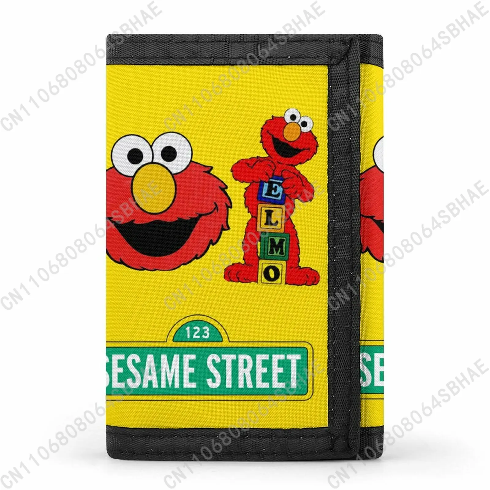 

S-Sesame S-Street Trendy Tri Fold Wallet Teenage Girls Boys Slim 3 Fold Card Personalized Pattern Purse for School Daily Use