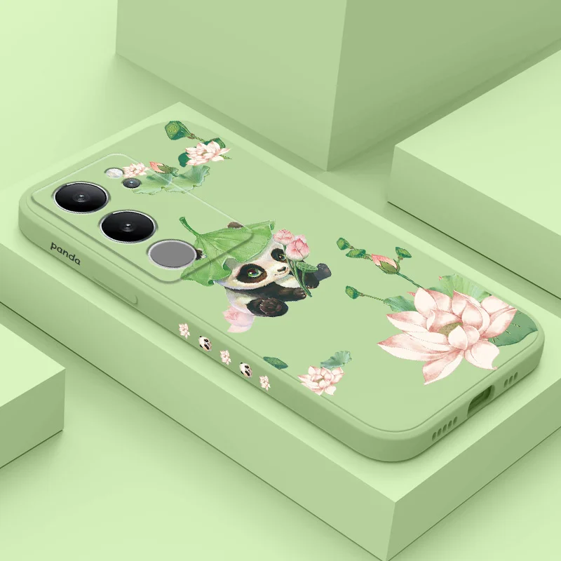 

Lotus Leaf Panda Phone Case For VIVO V50 V40 V30 V29 V29E V27 V27E V25 V25E V23 V23E V21 V20 Y20 Y12 Y21 Y22 Pro 4G 5G Cover
