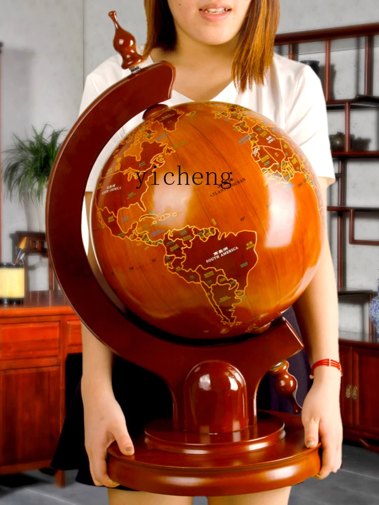 ZK Globe Ornament Wood Globe Office Decoration Graduation Gift Housewarming Gift