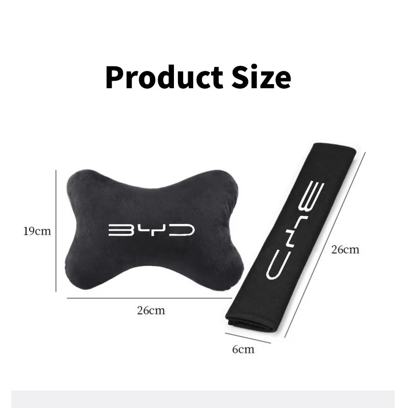 Car Seat Headrest Neck Pillow Seat Belt Shoulder Protector Pad For BYD Atto 3 Yuan Plus Yuan UP Song Plus Seal Dolphin Sealion