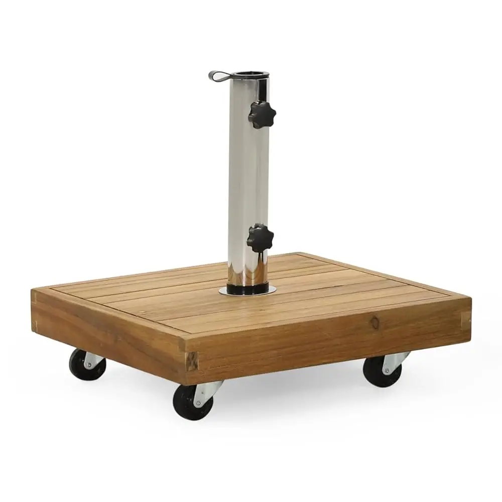 

Ralph Outdoor 49Lb Square Umbrella Base - Acacia Wood And Stainl Steel - Teak