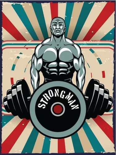Metal plaque vintage retro style Strongman Competition Classic tin door sign