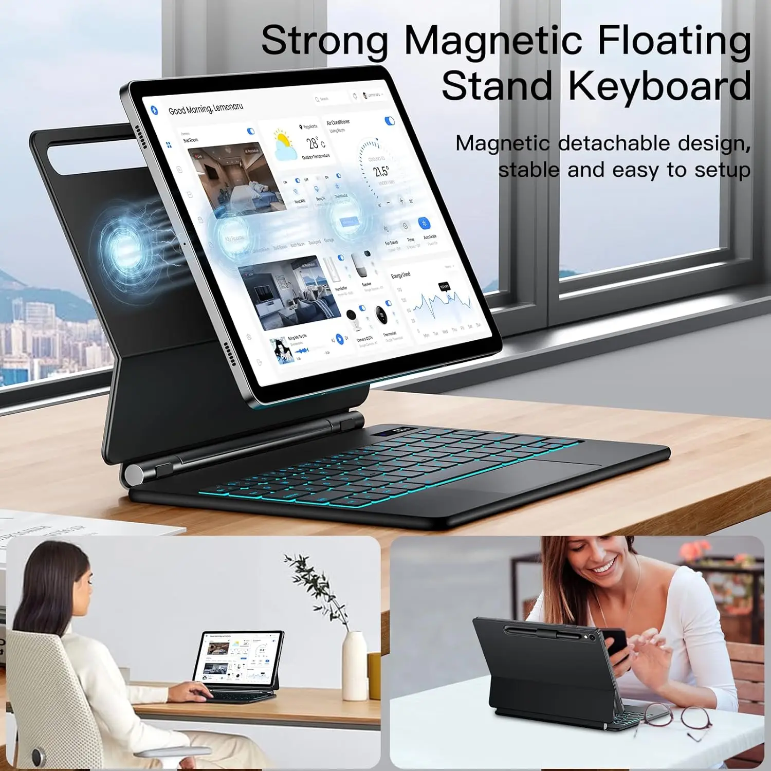 Magic Backlight Keyboard Case for SamsungTab S10 Lite S10 FE 2025 S9 FE 10.9'' S11 S9 S8 S7 11