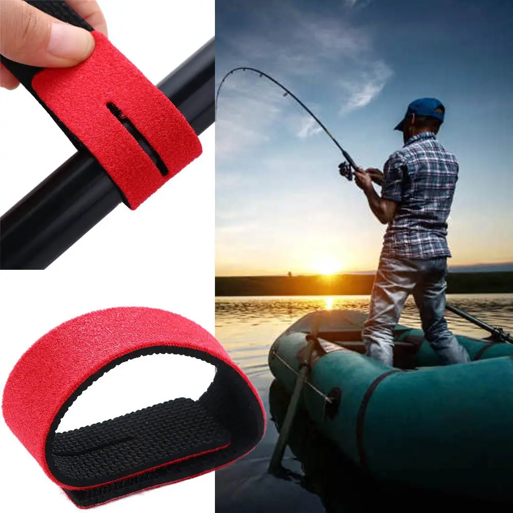 Fish Neoprene Fish Pole Guide Ring Fishing Rod Fastener Fishing Rod Tie Holder Fishing Rod Strap Belt Fishing Pole Wrap Band