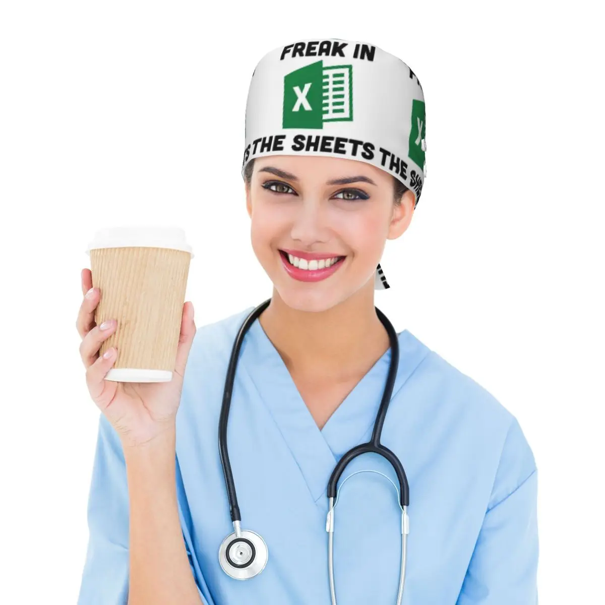Freak In The Sheets Funny Spreadsheet Excel Scrub Hat Doctor Working Surgical Cap Unisex Adjustable Nursing Caps for Dentist