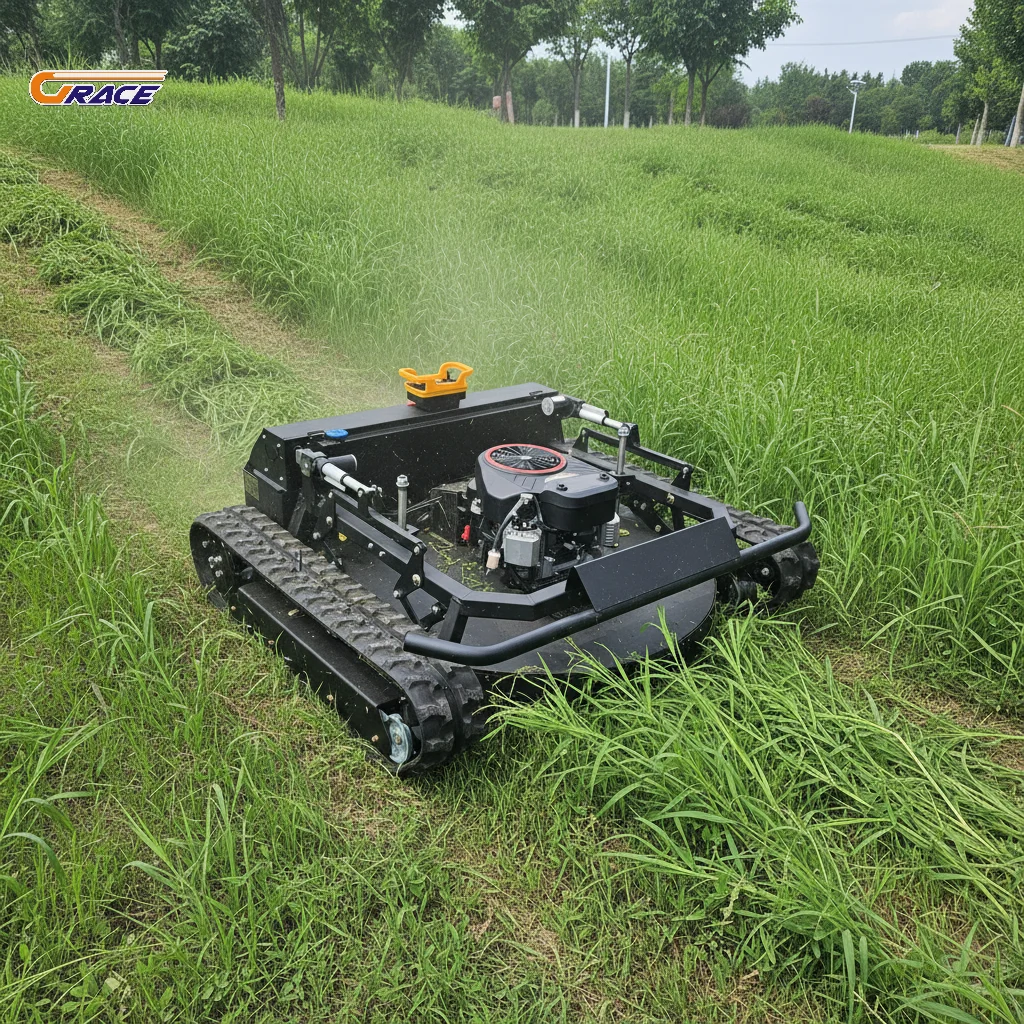 

Orchard Slope Muddy Land Tracked RC Mower Heavy Duty Farm Grass Cutting Machine