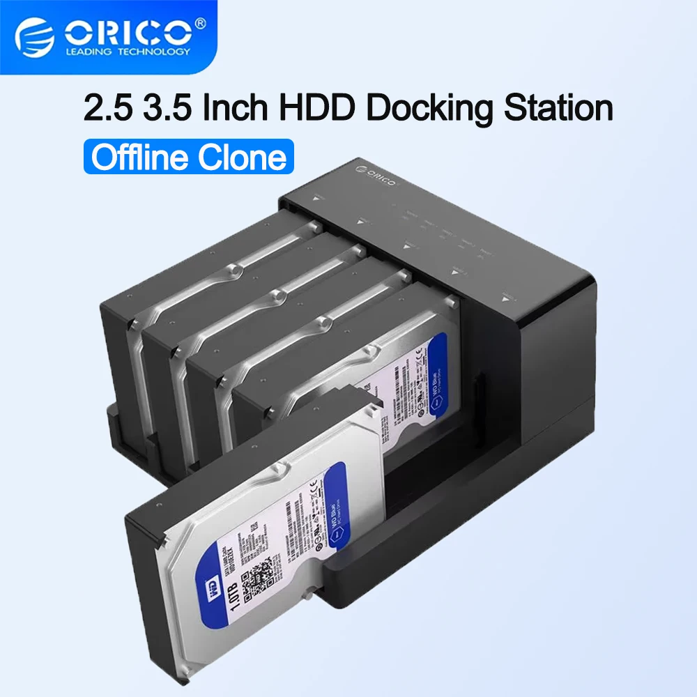

ORICO 5 bay Hard Drive Docking Station SATA to USB 3.0 HDD Docking Station with Offline Clone Function for 2.5/3.5 inch HDD/SSD