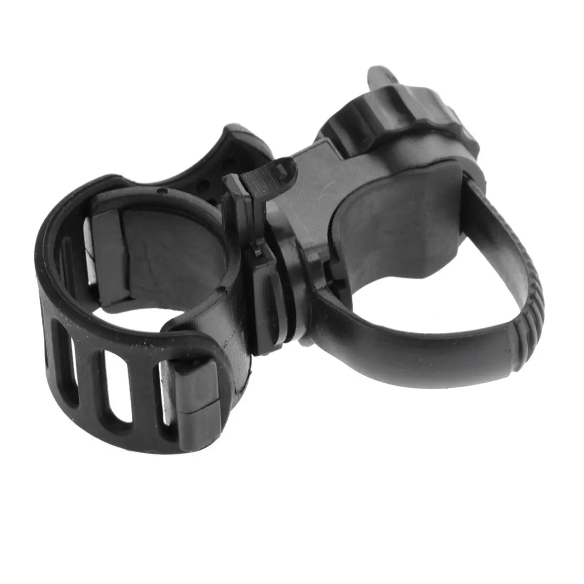 Bike Torch Flashlight Mount Clamp 360-Degree Rotatable Quick Release Holder Black with Rubber Pad Bike Flashlight Mount Holder