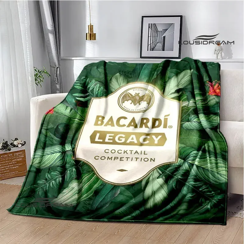 Bacardi Wine Logo Print Blanket Fashion Warm Beautiful Flannel Soft And Comfortable Home Travel Blanket Birthday Gift