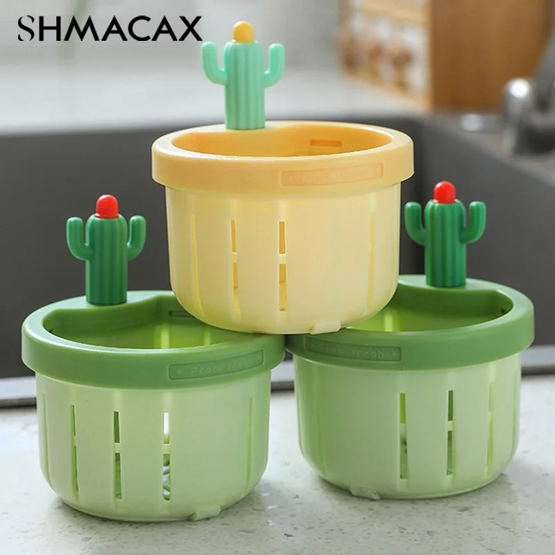 Cartoon Cactus Design Kitchen Sink Filter Floor Drain Hair Stopper Bath Catcher Sink Strainer Easy Cleaning Clog-Free Stopper