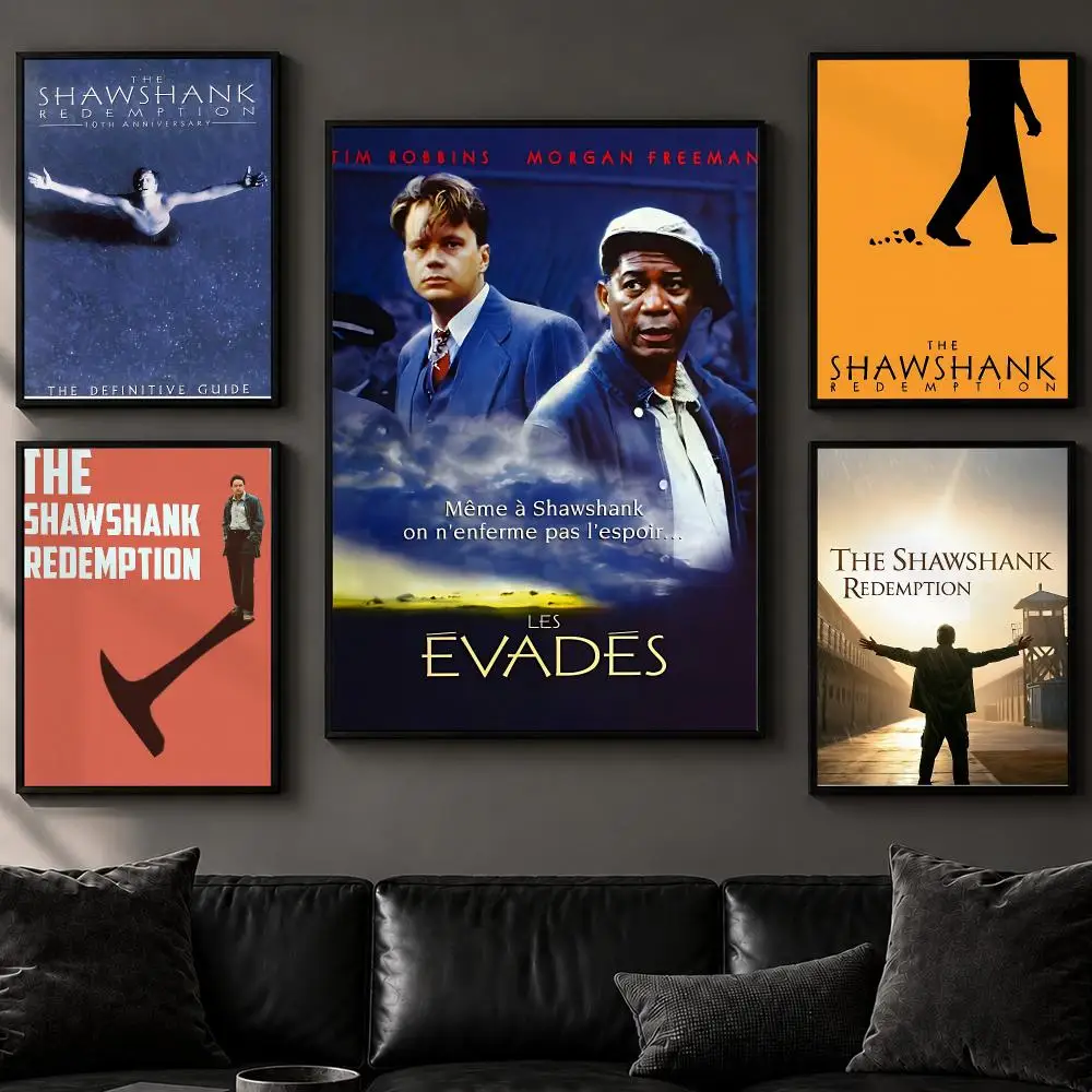 Movie T-The Shawshank RedemptionS Poster Art  Self-Adhesive No Glue Residue Wall Decor for Bedroom Living Room