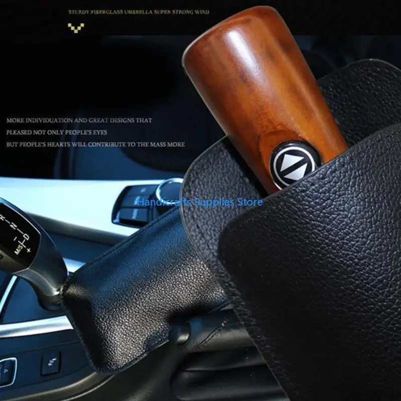 R1WA High-end Black PU Leather Umbrella Cover Portable Waterproof Umbrella Storage Pocket Water Absorbent Umbrella Bag