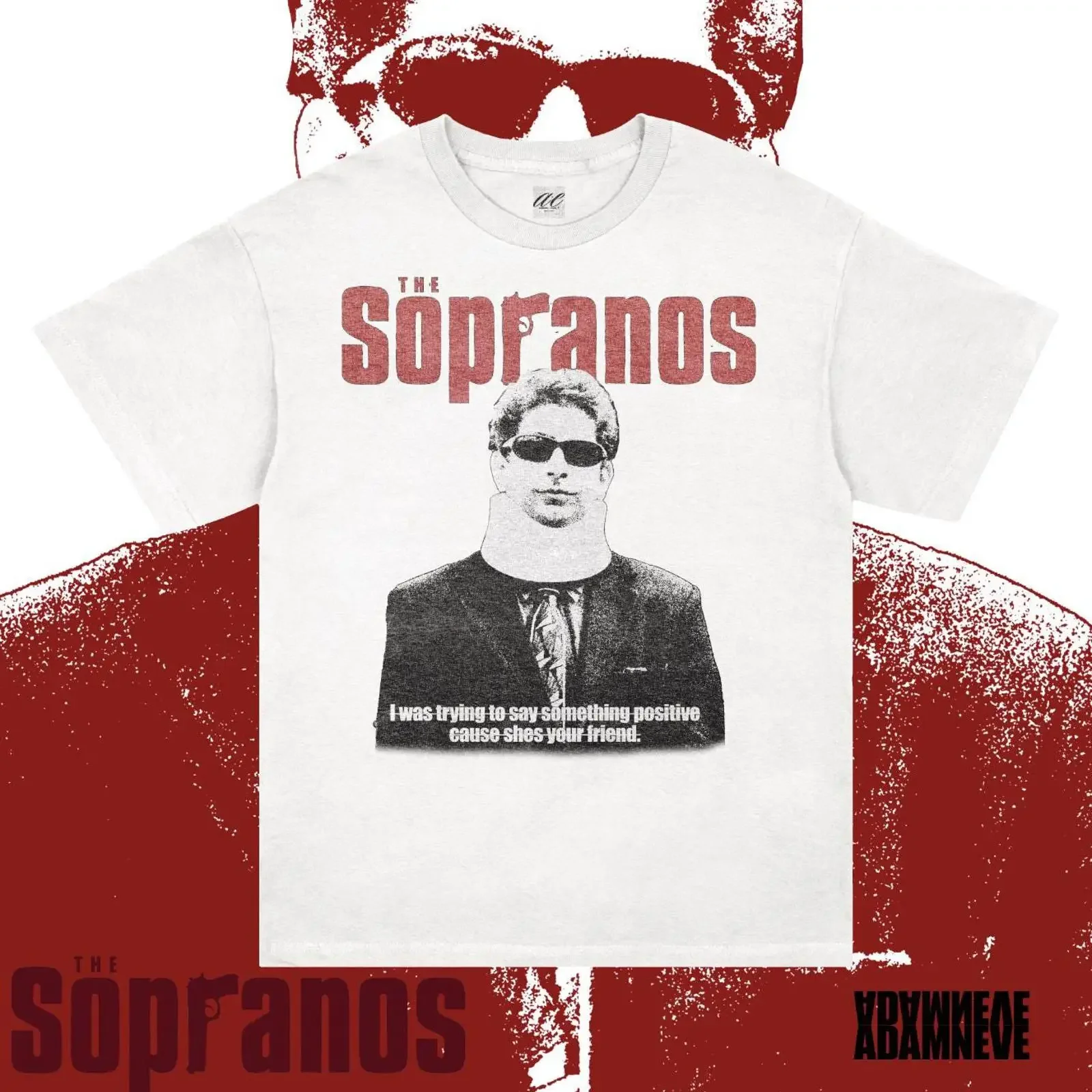Vintage The Sopranos Christopher Moltisanti T Shirt Retro Mafia Drama Casual Streetwear for Him vintage Washed
